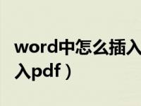 word中怎么插入pdf打不开（word中怎么插入pdf）