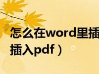 怎么在word里插入pdf文档（怎么在word里插入pdf）