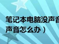 笔记本电脑没声音一键恢复（笔记本电脑没有声音怎么办）