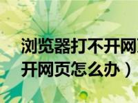 浏览器打不开网页怎么办mac（浏览器打不开网页怎么办）