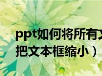 ppt如何将所有文本框大小缩小（PPT 怎么把文本框缩小）