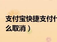 支付宝快捷支付什么意思（支付宝快捷支付怎么取消）