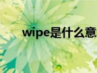 wipe是什么意思（wipe是什么意思）