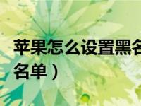 苹果怎么设置黑名单通讯录（苹果怎么设置黑名单）