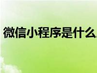 微信小程序是什么用处（微信小程序是什么）