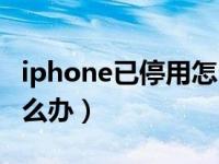 iphone已停用怎么办图片（iphone已停用怎么办）