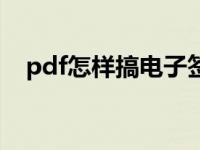 pdf怎样搞电子签名（pdf怎么电子签名）