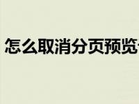 怎么取消分页预览设置（怎么取消分页预览）