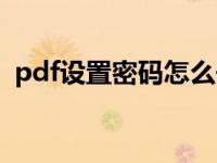 pdf设置密码怎么去除（pdf密码怎么去掉）