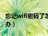 忘记wifi密码了怎么办（忘记wifi密码了怎么办）