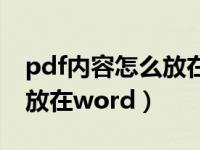 pdf内容怎么放在word2007（pdf内容怎么放在word）