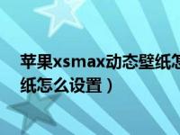 苹果xsmax动态壁纸怎么设置有声音（苹果xsmax动态壁纸怎么设置）