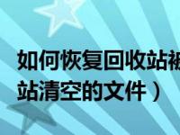 如何恢复回收站被清空的文件（如何恢复回收站清空的文件）