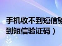 手机收不到短信验证码是什么意思（手机收不到短信验证码）