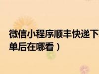 微信小程序顺丰快递下单怎么取消（微信小程序顺丰速运下单后在哪看）