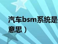 汽车bsm系统是什么意思（汽车bsm是什么意思）