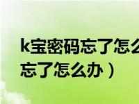 k宝密码忘了怎么办手机可以改吗（k宝密码忘了怎么办）