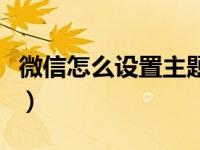 微信怎么设置主题皮肤（微信皮肤主题怎么换）