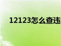 12123怎么查违章（12123怎么查违章）