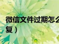 微信文件过期怎么恢复（微信文件过期怎么恢复）