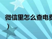 微信里怎么查电费明细（微信怎么查电费明细）