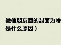 微信朋友圈的封面为啥不能显示了（微信朋友圈图片不显示是什么原因）