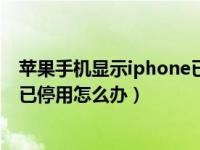 苹果手机显示iphone已停用怎么办（苹果手机显示iphone已停用怎么办）