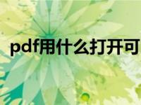 pdf用什么打开可以编辑（pdf用什么打开）