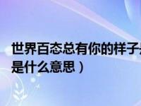 世界百态总有你的样子是什么意思（世间百态,总有你的样子是什么意思）