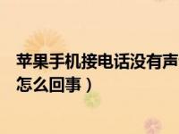 苹果手机接电话没有声音什么情况（苹果手机接电话没声音怎么回事）