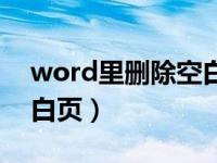 word里删除空白页分页符（word里删除空白页）