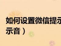 如何设置微信提示音自定义（如何设置微信提示音）