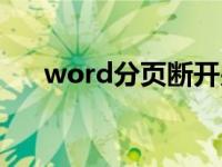 word分页断开另起一页（word分页）