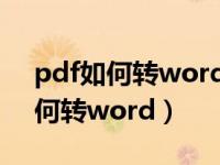 pdf如何转word太大转不了怎么办（pdf如何转word）