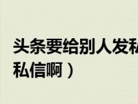 头条要给别人发私信在哪里打开（头条怎么发私信啊）