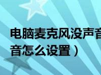 电脑麦克风没声音怎么设置（电脑麦克风没声音怎么设置）