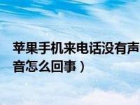 苹果手机来电话没有声音怎么回事（苹果手机来电话没有声音怎么回事）