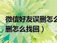 微信好友误删怎么找回聊天记录（微信好友误删怎么找回）