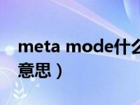 meta mode什么意思（mode hold 键什么意思）
