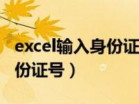 excel输入身份证号码变成e17（excel输入身份证号）