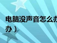 电脑没声音怎么办视频解析（电脑没声音怎么办）