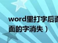 word里打字后面的字会消失（word打字后面的字消失）