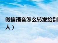 微信语音怎么转发给别人下啥软件（微信语音怎么转发给别人）