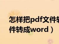 怎样把pdf文件转换成word（怎么把pdf文件转成word）