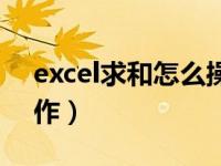 excel求和怎么操作视频（excel求和怎么操作）