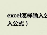 excel怎样输入公式加减乘除（excel怎样输入公式）