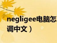 negligee电脑怎么设置中文（negligee怎么调中文）