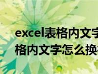 excel表格内文字怎么换行后分段（excel表格内文字怎么换行）