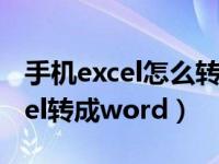 手机excel怎么转word怎么设置（如何将excel转成word）