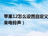 苹果12怎么设置自定义来电铃声（苹果手机怎么设置自定义来电铃声）